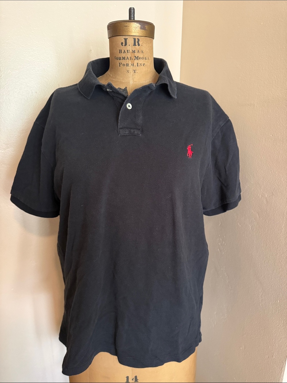 Polo Ralph Lauren Slim Fit Navy Polo Shirt Red Pony XL